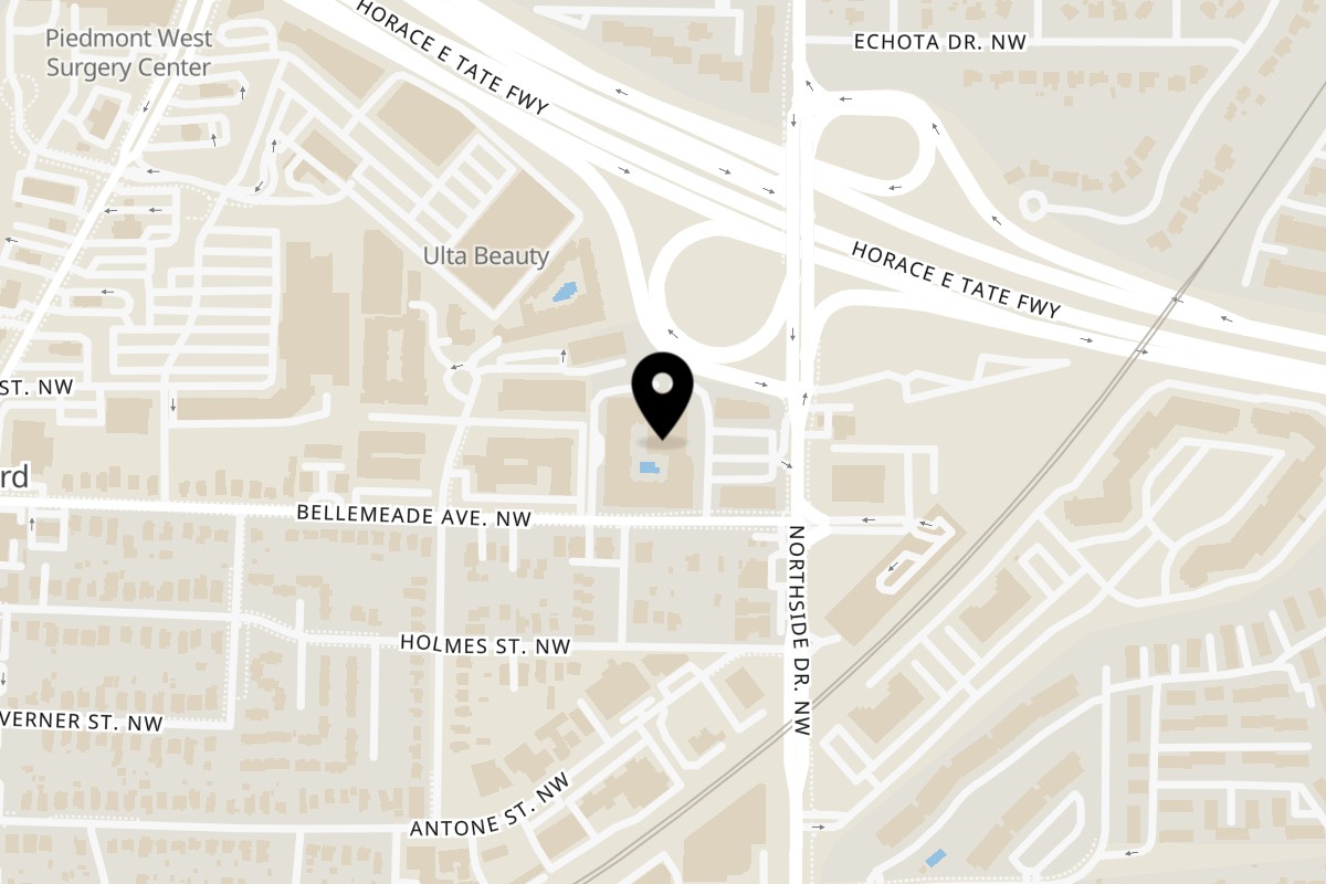 Map showing the location of Ginya Izakaya on 1700 Northside Dr NW A-6 in Atlanta